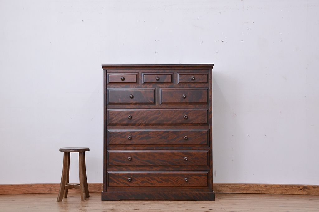 中古　北海道民芸家具　整理箪笥(チェスト、タンス)定価約24万円