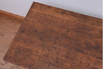 アンティーク家具　アンティークペイント　大きな両袖机(カウンター型作業台・デスク)