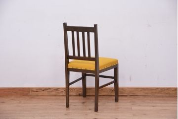 レトロ家具　昭和レトロ　古いナラ材の椅子(イス、チェア)