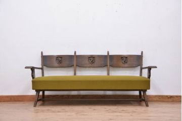 中古　神戸洋風家具　永田良介商店　タツ型3Pソファ