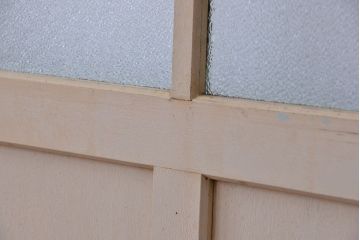 アンティーク　ダイヤガラス入り!シャビーな背の高いガラス戸2枚セット(引き戸)