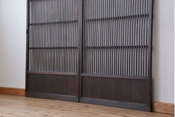 ★アンティーク　古い木の格子戸2枚セット