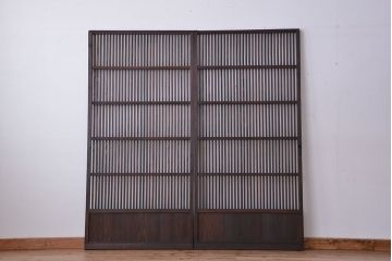★アンティーク　古い木の格子戸2枚セット