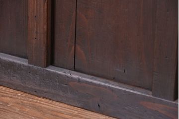 古民具・骨董　古い木の使い込まれたガラス扉(ドア)