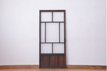 古民具・骨董　古い木の使い込まれたガラス扉(ドア)