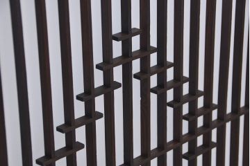 昭和レトロ　古い組子の明り取り　固定式のガラス戸1枚(書院戸)