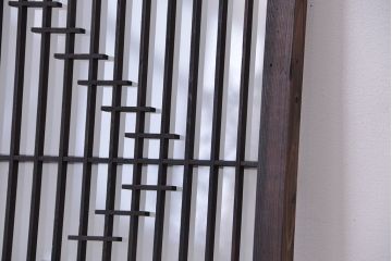 昭和レトロ　古い組子の明り取り　固定式のガラス戸1枚(書院戸)
