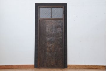 古民具・骨董　杢目の良い杉材一枚板の扉(ドア)