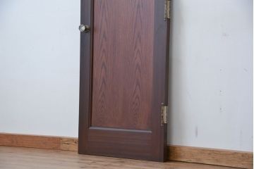 アンティーク　大正〜昭和初期　チーク材枠　モールガラスドア 1(扉)