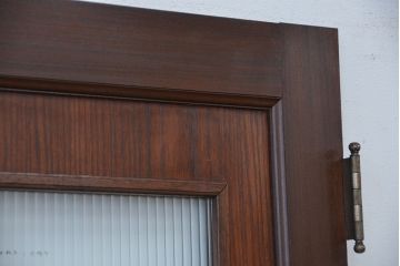 アンティーク　大正〜昭和初期　チーク材枠　モールガラスドア 1(扉)