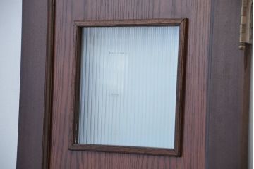 アンティーク　大正〜昭和初期　チーク材枠　モールガラスドア 1(扉)