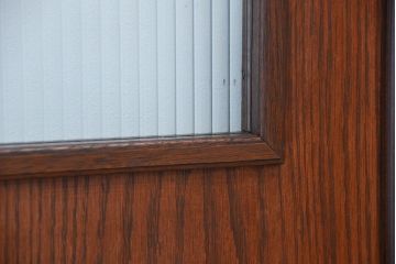 アンティーク　大正〜昭和初期　チーク材枠　モールガラスドア 1(扉)