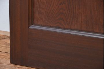 アンティーク　大正〜昭和初期　チーク材枠　モールガラスドア 1(扉)