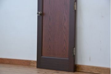 アンティーク　結霜ガラス!枠にチーク材を使ったガラスドア(扉)
