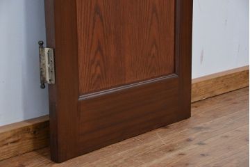 アンティーク　結霜ガラス!枠にチーク材を使ったガラスドア(扉)