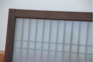 アンティーク　格子入り!小さなガラス戸2枚セット