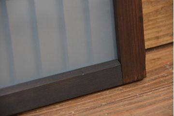 アンティーク　格子入り!小さなガラス戸2枚セット