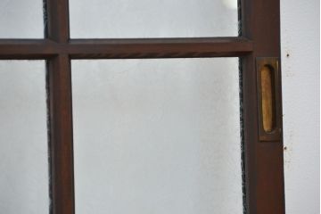 古民具・骨董　結霜ガラス!古い洋館の上質な引き戸2枚(ガラス戸)