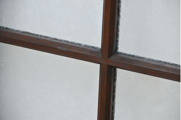 古民具・骨董　結霜ガラス!古い洋館の上質な引き戸2枚(ガラス戸)
