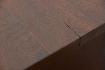アンティーク家具　アンティーク　古いナラ材の格納式作業台付き片袖机(テーブル、作業台)