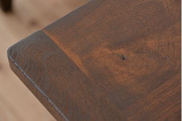 アンティーク家具　アンティーク　古いナラ材の格納式作業台付き片袖机(テーブル、作業台)
