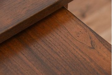 アンティーク家具　アンティーク　古いナラ材の格納式作業台付き片袖机(テーブル、作業台)