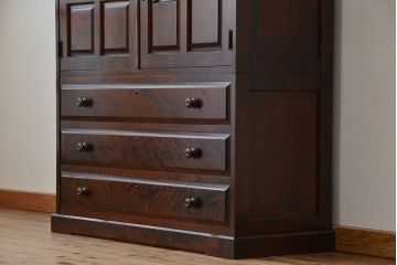 中古　北海道民芸家具　3段重ねチェスト、整理箪笥(定価約68万円)(整理タンス)