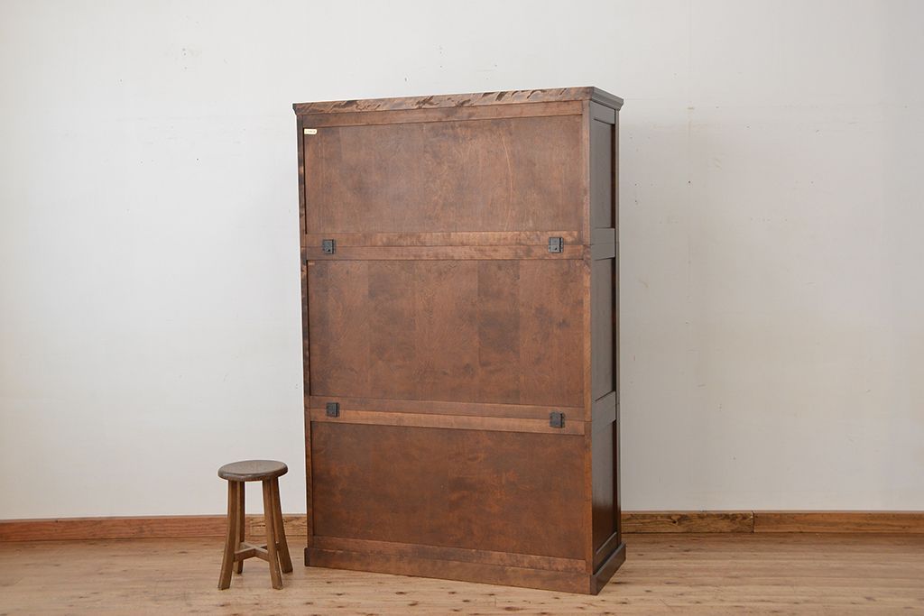 中古　北海道民芸家具　3段重ねチェスト、整理箪笥(定価約68万円)(整理タンス)