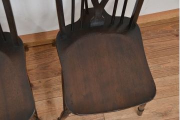 アンティーク家具　イギリスアンティーク　シックなダイニングチェア2脚セット(椅子、イス)