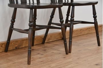 アンティーク家具　イギリスアンティーク　シックなダイニングチェア2脚セット(椅子、イス)