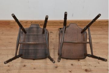 アンティーク家具　イギリスアンティーク　シックなダイニングチェア2脚セット(椅子、イス)