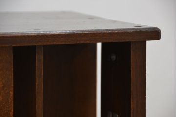 アンティーク家具　大正ロマン　ナラ材のかわいらしい卓上リボルビングブックシェルフ(本棚)
