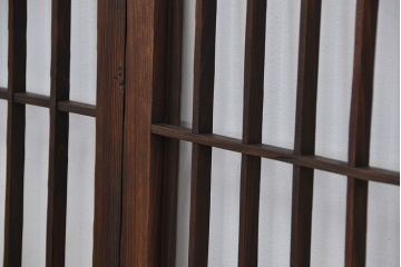 古民具・骨董　格子の入ったガラス引き戸4枚セット(窓、ガラス戸、書院戸)