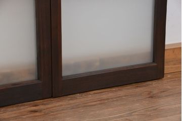 アンティーク　シンプルな縦型引き戸4枚セット(ガラス戸、窓)