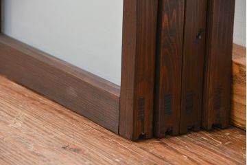 アンティーク　シンプルな縦型引き戸4枚セット(ガラス戸、窓)