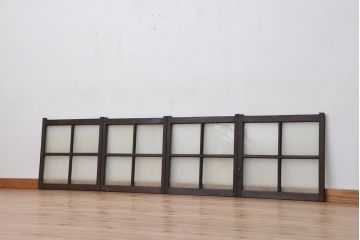 古民具・骨董　味のある小振りな引き戸4枚セット(窓、ガラス戸)