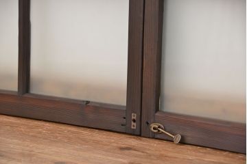 古民具・骨董　味のある小振りな引き戸4枚セット(窓、ガラス戸)