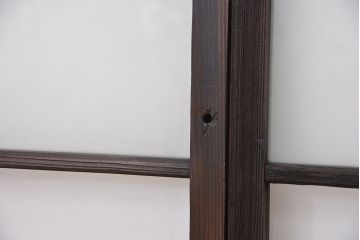 古民具・骨董　シックなガラス戸2枚セット(1)(引き戸、窓)