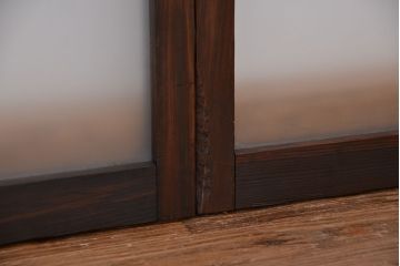 古民具・骨董　シックなガラス戸2枚セット(2)(引き戸、窓)