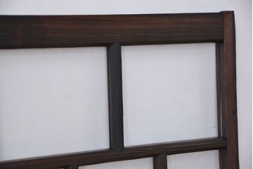 アンティーク　ダイヤガラスの入った縦型ガラス戸4枚(引き戸・窓)