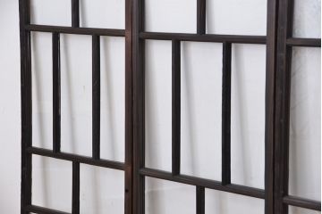 アンティーク　ダイヤガラスの入った縦型ガラス戸4枚(引き戸・窓)