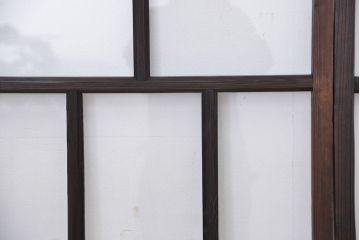 アンティーク　ダイヤガラスの入った縦型ガラス戸4枚(引き戸・窓)