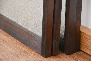 アンティーク　ダイヤガラスの入った縦型ガラス戸4枚(引き戸・窓)