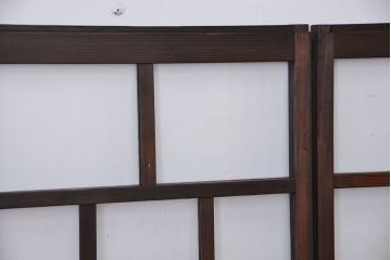 アンティーク　ダイヤガラスの入った縦型ガラス戸4枚(引き戸・窓)