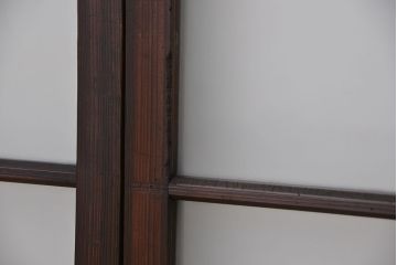 昭和レトロ　シックなガラス戸2枚セット(引き戸、建具、窓)