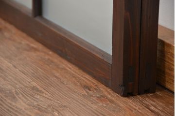 昭和レトロ　シックなガラス戸2枚セット(引き戸、建具、窓)