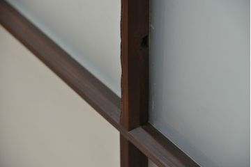 昭和レトロ　シックなガラス戸2枚セット(引き戸、建具、窓)