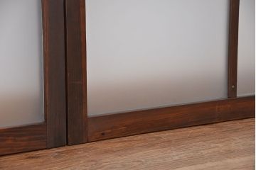 昭和レトロ　シックなガラス戸2枚セット(引き戸、建具、窓)