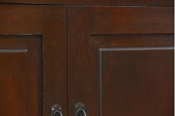 アンティーク家具　☆アンティーク　モールガラス入り三段重ねブックケース(本箱、本棚)