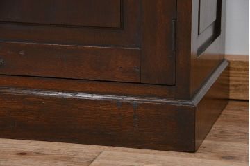 アンティーク家具　☆アンティーク　モールガラス入り三段重ねブックケース(本箱、本棚)
